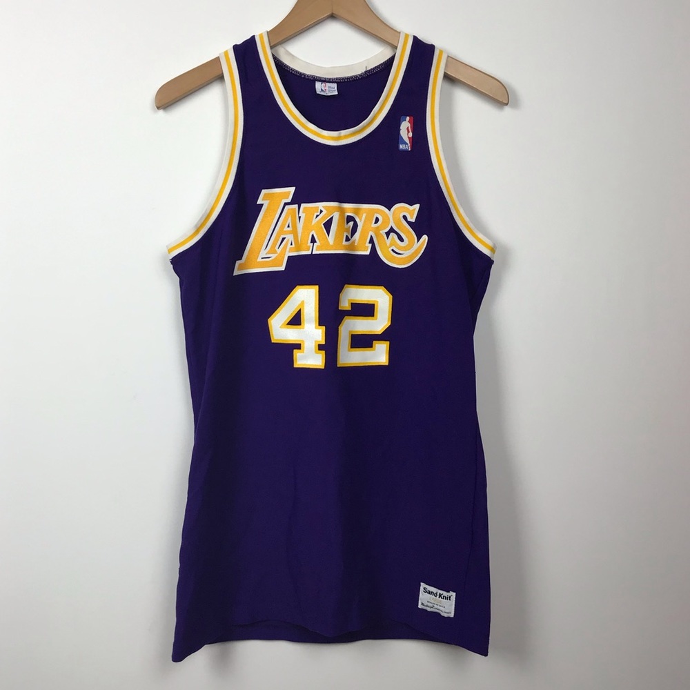 (SOLD) ‼️ Sand Knit Los Angeles Lakers Jersey 42 - Picture 1 of 8